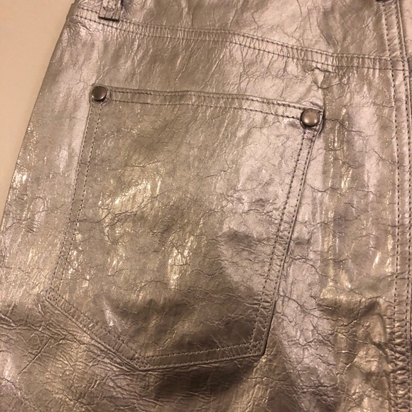 Rag & Bone Moss Leather Skirt in Metallic Silver - Picture 15 of 16